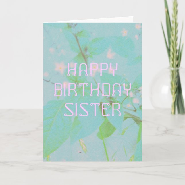Tarjeta Cumpleaños de hermana elegante personalizado (Anverso)