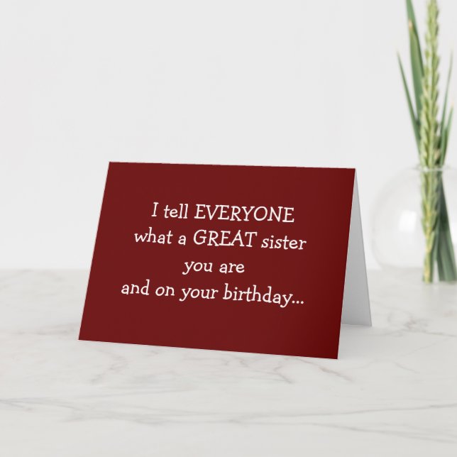 TARJETA **CUMPLEAÑOS DE HERMANA** GRACIAS POR PRESTARME? (Anverso)