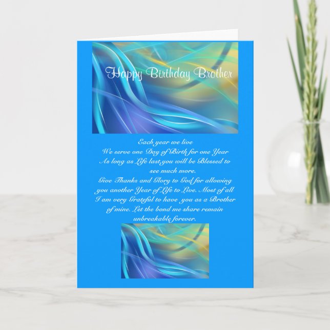 Tarjeta cumpleaños de hermano (Anverso)