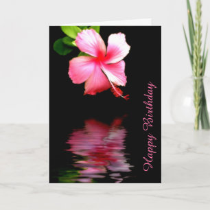Tarjeta Cumpleaños de Hibiscus Pink