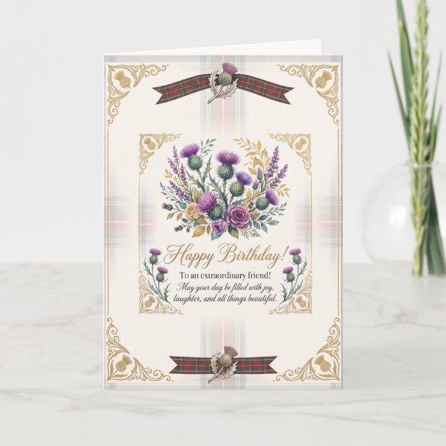 Tarjeta Cumpleaños de Highland Thistle (Anverso)