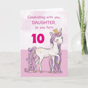 Tarjeta Cumpleaños de hija de edad personalizada caballo r