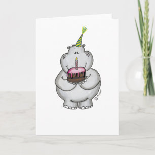 Tarjeta Cumpleaños de Hippo - Feliz Cumpleaños