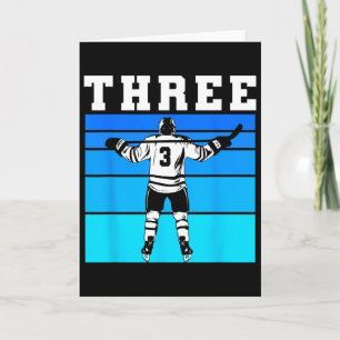 Tarjeta Cumpleaños de Hockey Boy 3 Aniversario Tres Cumple