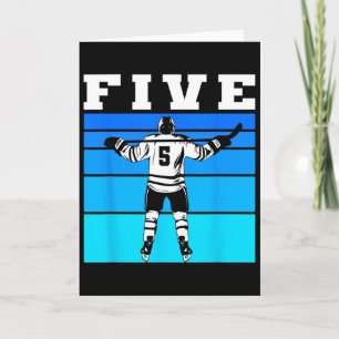 Tarjeta Cumpleaños de Hockey Niño 5 años Cinco Cumpleaños 
