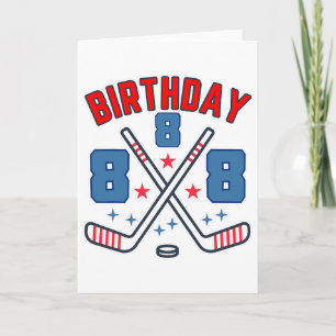 Tarjeta Cumpleaños De Hockey Sobre Hielo Ocho Niño 8º Fies