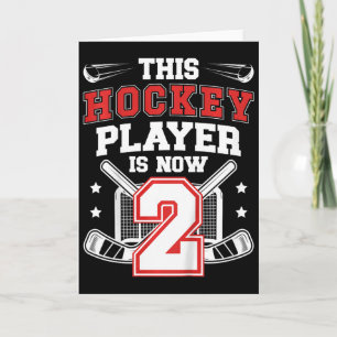 Tarjeta Cumpleaños de hockey sobre hielo para niños de 2 a