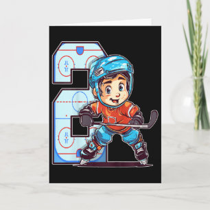 Tarjeta Cumpleaños de Hockey sobre Hielo para Niños - Niño