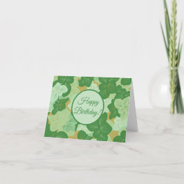 Tarjeta Cumpleaños de hojas verdes tropicales bonitas