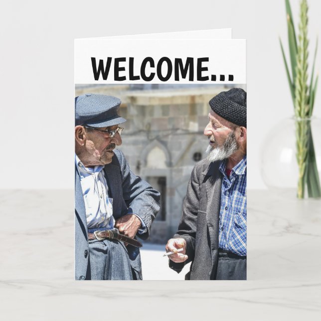 TARJETA CUMPLEAÑOS DE HOMBRE VIEJO SOBRE LAS CARTAS DE LA  (Anverso)