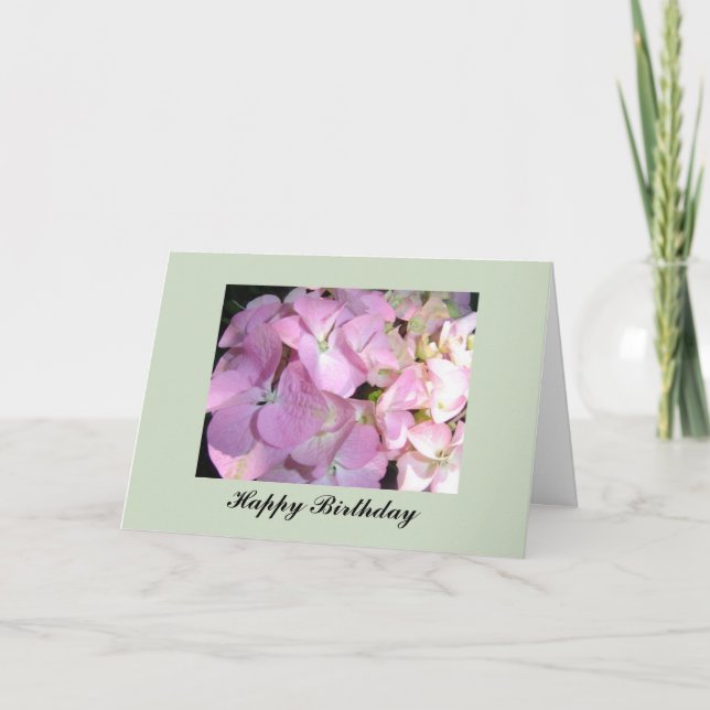 Tarjeta Cumpleaños de Hortensia Rosa (Anverso)