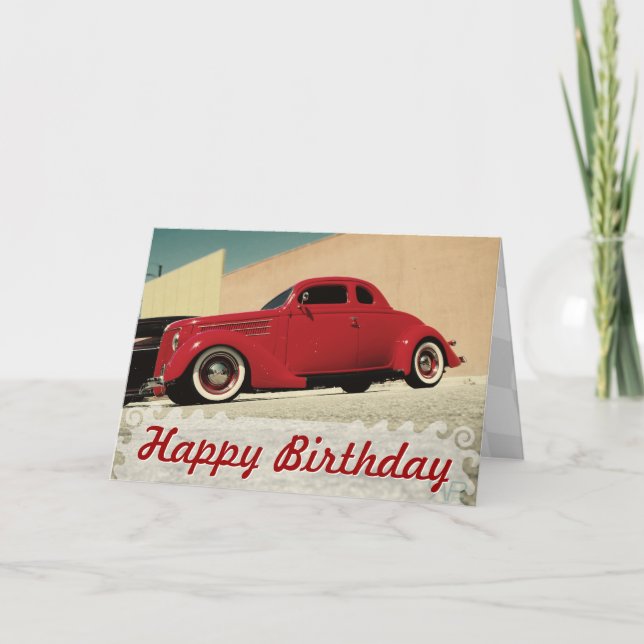 Tarjeta Cumpleaños de Hot Rod (Anverso)