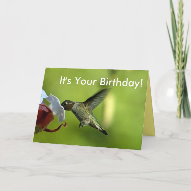 Tarjeta Cumpleaños de Hummingbird (Anverso)