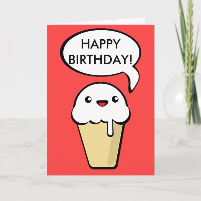 Tarjeta Cumpleaños de Ice Cream Cone (Anverso)