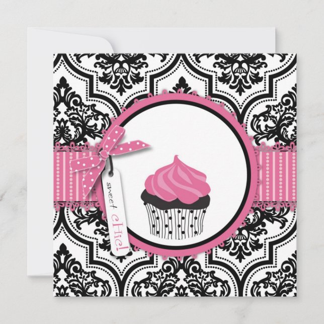 Tarjeta Cumpleaños de impresión de pasteles y damasquetes (Anverso)