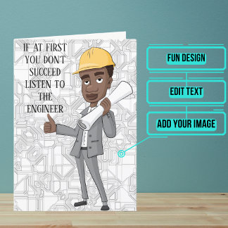 Tarjeta Cumpleaños de Ingeniero o Constructor