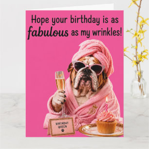 TARJETA CUMPLEAÑOS DE INGLÉS BULLDOG DIVERTIDO FAMOSO