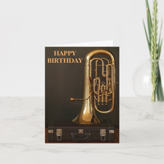 Tarjeta cumpleaños de instrumentos musicales de bronce de  (Anverso)