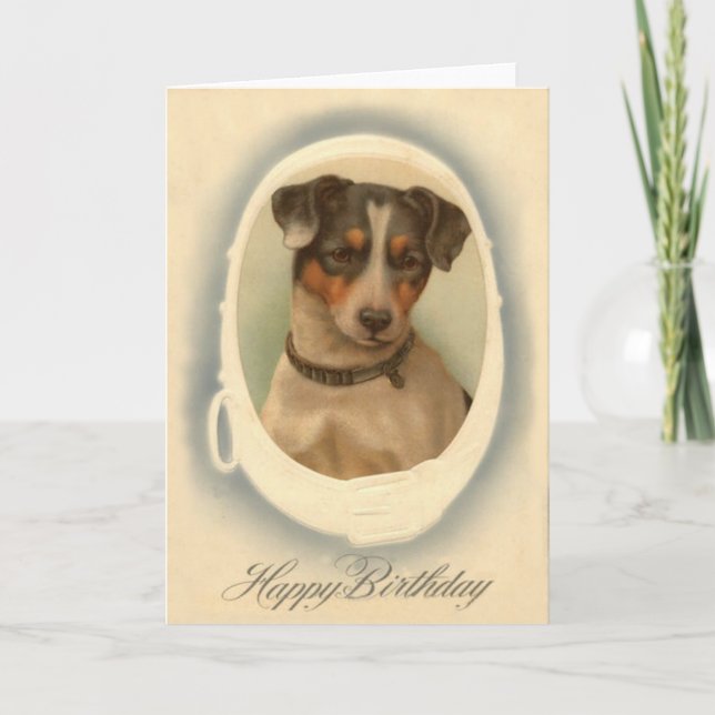 Tarjeta Cumpleaños de Jack Russell Terrier Collar (Anverso)