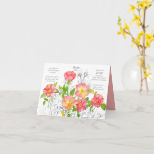 Tarjeta Cumpleaños de Junio Rosas y Madreselva Flor de Nac