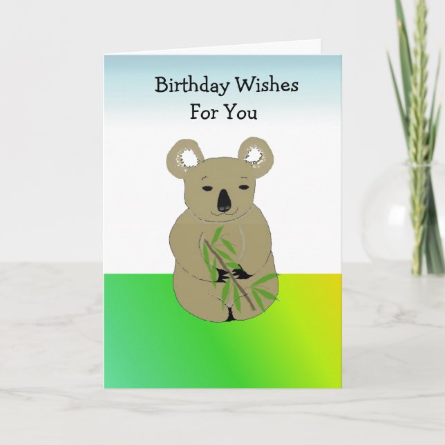 Tarjeta Cumpleaños de Koala (Anverso)
