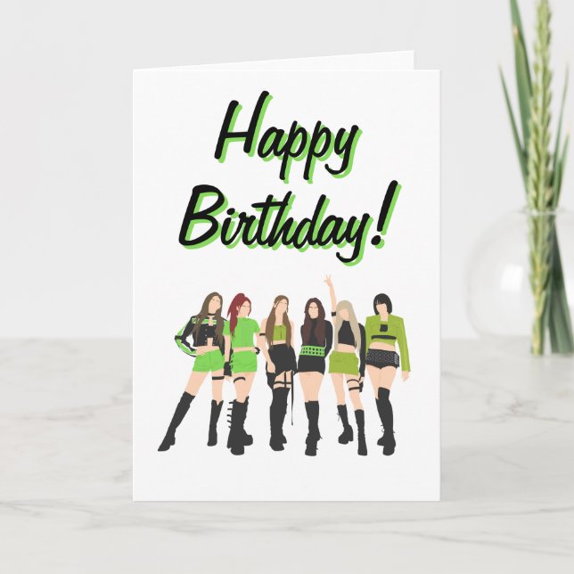 Tarjeta Cumpleaños de Kpop (Anverso)