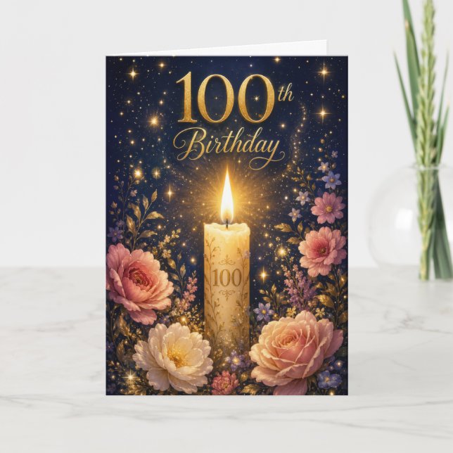 Tarjeta Cumpleaños de la 100ª vela (Anverso)