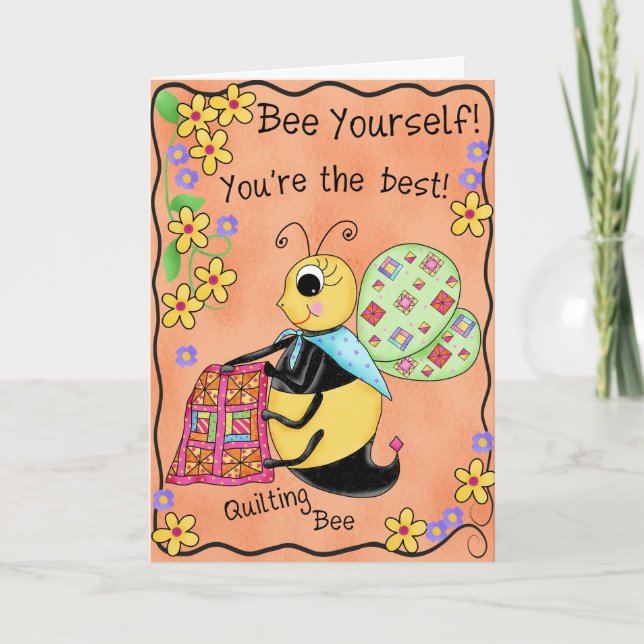 Tarjeta Cumpleaños de la abeja banal de la miel de la (Anverso)