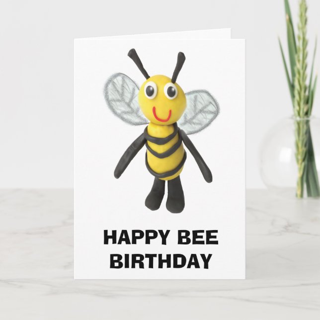 Tarjeta Cumpleaños de la Abeja Feliz (Anverso)