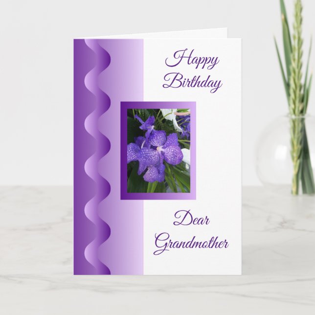 Tarjeta Cumpleaños de la Abuela Personalizada Orquídea (Anverso)