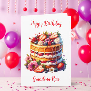 Tarjeta Cumpleaños de la abuela Personalizado sensorial
