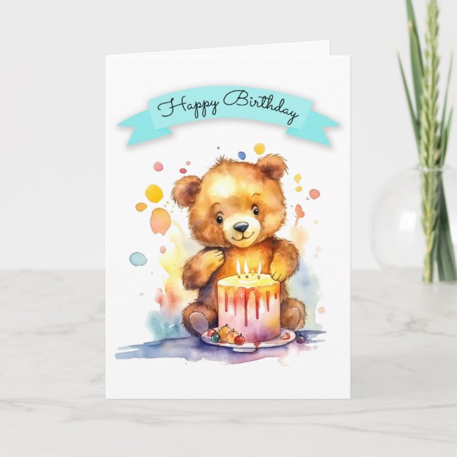 Tarjeta Cumpleaños de la acuarela (Anverso)