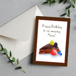 Tarjeta Cumpleaños De La Acuarela Para Enfermar Pastel De