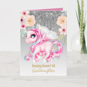 Tarjeta Cumpleaños de la ahijada Cunicornio Lindo CUALQUIE