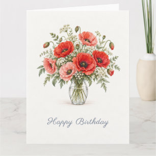Tarjeta Cumpleaños de la Amapola Roja