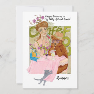 Tarjeta Cumpleaños de la amiga femenina amante de los anim