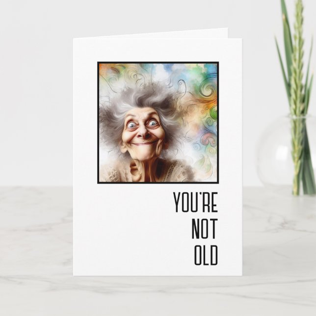 Tarjeta Cumpleaños de la anciana loca (Anverso)