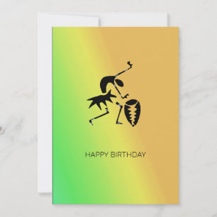 Tarjeta Cumpleaños de la bailarina de Silhouette de arte a