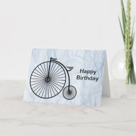 Tarjeta Cumpleaños de la bicicleta anticuada de ruedas