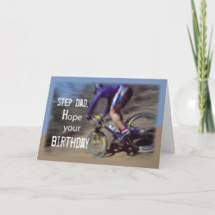Tarjeta Cumpleaños de la bicicleta de montaña Step Dad