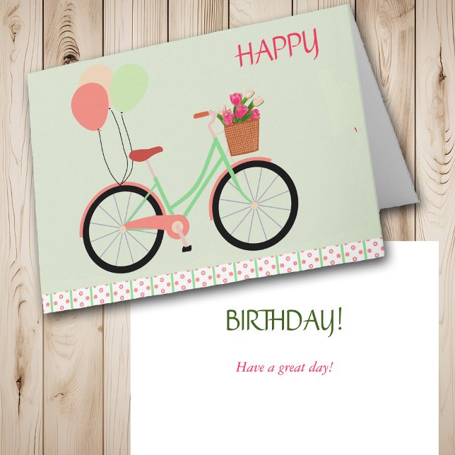 Tarjeta Cumpleaños de la bicicleta y los globos (Subido por el creador)