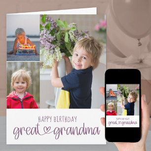 Tarjeta Cumpleaños de la bisabuela con tipografía adorable