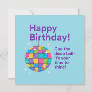 Tarjeta Cumpleaños de la bola de disco