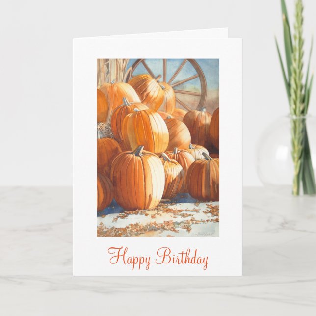 Tarjeta Cumpleaños de la calabaza (Anverso)