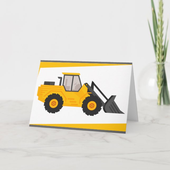 Tarjeta Cumpleaños de la camioneta de construcción (Anverso)