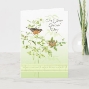 Tarjeta Cumpleaños de la canción del petirrojo