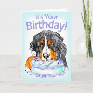 Tarjeta Cumpleaños de la cara de la torta del perro de