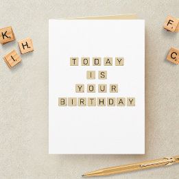 Tarjeta Cumpleaños de la carta de juego de palabras en mos