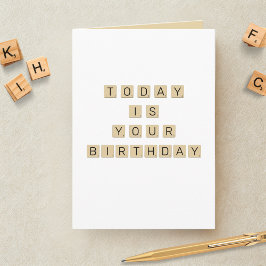 Tarjeta Cumpleaños de la carta de juego de palabras en mos