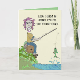 Tarjeta Cumpleaños de la Cena de Pescado Orgánico